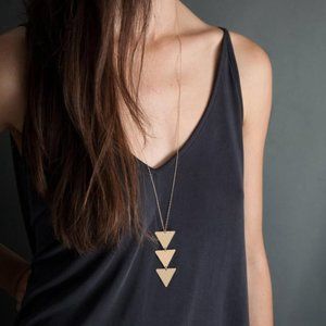 Boho Chic Long Chain Geometric Pendant Necklace